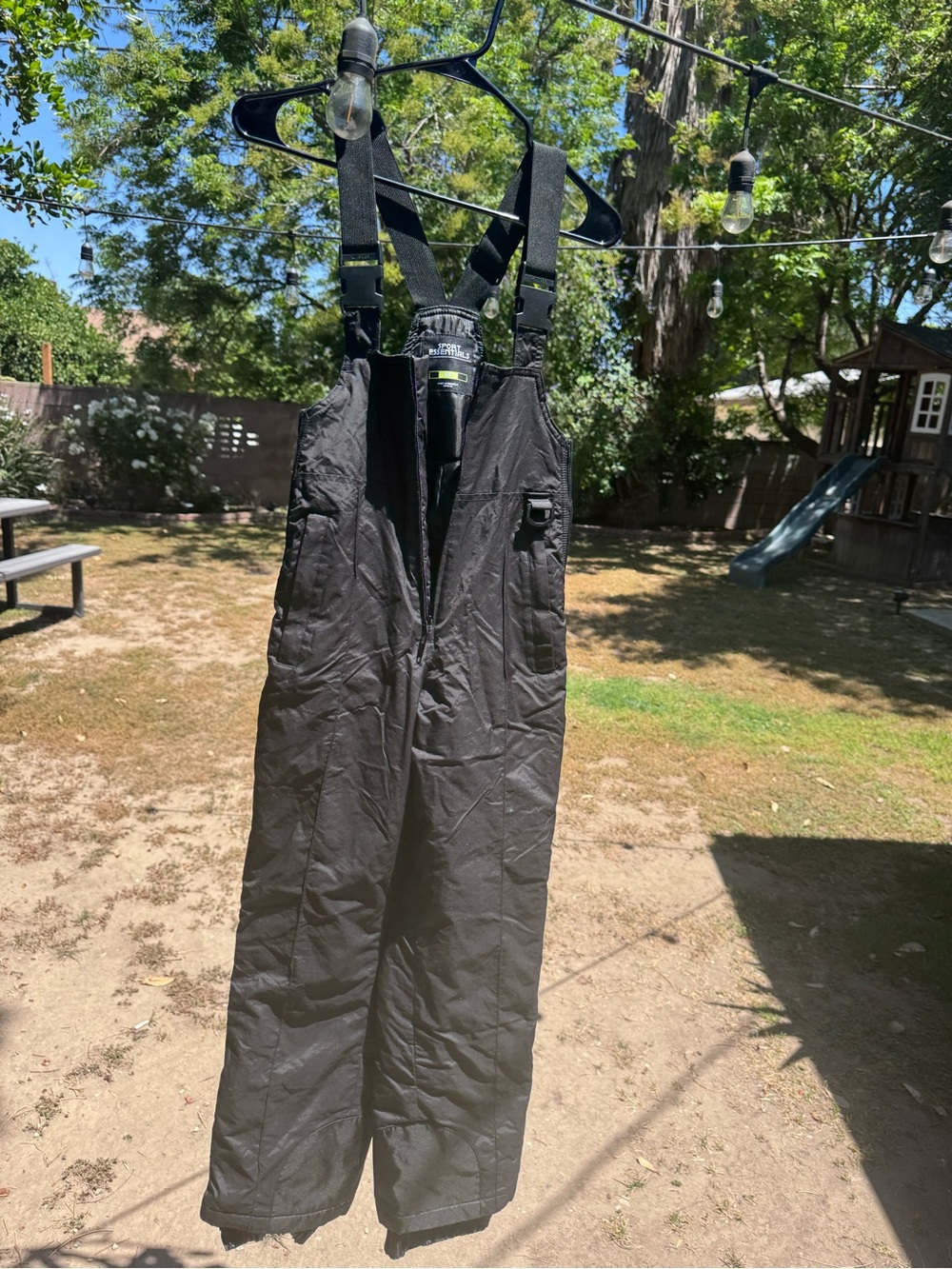 Kids Black Snow Bib Overalls with Adjustable Suspenders